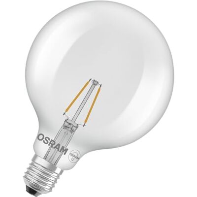 Osram LED-Lampe Star Globe G125 25 Filament, 2700 K warmweiß, 1,8 W, E27, klar, 250 lm, 15.000h, für Pendelleuchten, große Ballform, dekorativ Osram LED-Lampe Star Globe G125 25 Filament, 2700 K warmweiß, 1,8 W, E27, klar, 250 lm, 15.000h, für Pendelleuchten, große Ballform, dekorativ