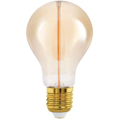 EGLO E27 LED Lampe dimmbar in Stufen, Glühbirne zum Dimmen mit Lichtschalter, Vintage Leuchtmittel Amber, 2 Watt, 100 Lumen, warmweiß, 1800 K, Edison Birne A60, Ø 6 cm EGLO E27 LED Lampe dimmbar in Stufen, Glühbirne zum Dimmen mit Lichtschalter, Vintage Leuchtmittel Amber, 2 Watt, 100 Lumen, warmweiß, 1800 K, Edison Birne A60, Ø 6 cm