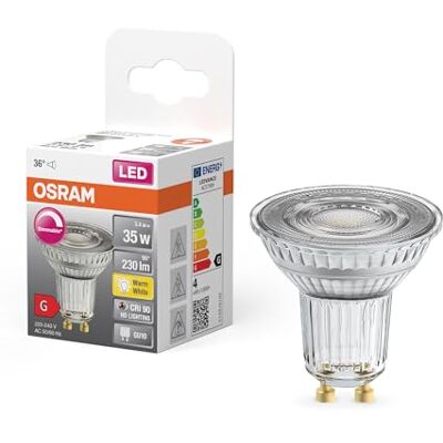 Osram Lamps Superstar Reflektorlampe für GU10-Sockel, klares Glas, Warmweiß (2700K), 230 Lumen, Ersatz herkömmliche 35W-Leuchtmittel, dimmbar, 1-er Pack, 4058075797550, Clear Osram Lamps Superstar Reflektorlampe für GU10-Sockel, klares Glas, Warmweiß (2700K), 230 Lumen, Ersatz herkömmliche 35W-Leuchtmittel, dimmbar, 1-er Pack, 4058075797550, Clear