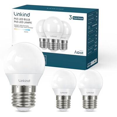 Linkind E27 P45/G45 LED Birne 3,4W klasse D Energiesparlampe 6500K kaltweißes LED Lampe, ersetzt 40W Glühbirnen, 470 Lumen Licht 240° Abstrahlwinkel, nicht dimmbar, 3 Stück Linkind E27 P45/G45 LED Birne 3,4W klasse D Energiesparlampe 6500K kaltweißes LED Lampe, ersetzt 40W Glühbirnen, 470 Lumen Licht 240° Abstrahlwinkel, nicht dimmbar, 3 Stück