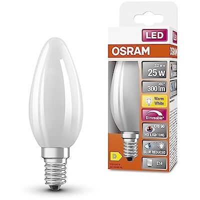 Osram SUPERSTAR+ CLASSIC P GLFR 25 LED-Lampe, E14, Minikerzenform, 2,2W, 300lm, 2700K, warmweißes Licht, stark reduzierter Blauanteil, geringere Augenbelastung, dimmbar, energiesparend,6-Pack Osram SUPERSTAR+ CLASSIC P GLFR 25 LED-Lampe, E14, Minikerzenform, 2,2W, 300lm, 2700K, warmweißes Licht, stark reduzierter Blauanteil, geringere Augenbelastung, dimmbar, energiesparend,6-Pack