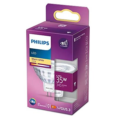 Philips LED GU5.3 Lampe, 4.4 W, Reflektor, silber, 36° drehbar, warmweiß Philips LED GU5.3 Lampe, 4.4 W, Reflektor, silber, 36° drehbar, warmweiß