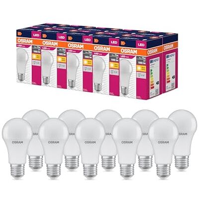 Osram LED Star Value Classic A60 LED Lampe für E27 Sockel, Birnenform, FR, 806 Lumen, tageslichtweiß (6500K), Ersatz für herkömmliche 60W Glühbirnen, nicht dimmbar, 10er-Pack Osram LED Star Value Classic A60 LED Lampe für E27 Sockel, Birnenform, FR, 806 Lumen, tageslichtweiß (6500K), Ersatz für herkömmliche 60W Glühbirnen, nicht dimmbar, 10er-Pack