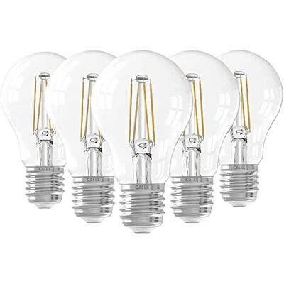 CALEX LED Lampe E27 Fassung, 4W Filament Leuchtmittel, Ersatz für 40W Glühbirne, Classic Kolbenform Birnen, Fadenlampe 2700k Warmweiß, 5 Stück, Nicht Dimmbar, 1101001200-5 CALEX LED Lampe E27 Fassung, 4W Filament Leuchtmittel, Ersatz für 40W Glühbirne, Classic Kolbenform Birnen, Fadenlampe 2700k Warmweiß, 5 Stück, Nicht Dimmbar, 1101001200-5