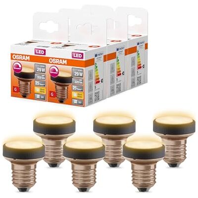 Osram Flat Lamp, ultra-kompakte und flache LED Lampe mit E27 Sockel, ersetzt herkömmliche 29W Glühbirnen, warmweiß (2700K), sparsam mit 4.5W Verbrauch, dimmbar, 6er-Pack Osram Flat Lamp, ultra-kompakte und flache LED Lampe mit E27 Sockel, ersetzt herkömmliche 29W Glühbirnen, warmweiß (2700K), sparsam mit 4.5W Verbrauch, dimmbar, 6er-Pack