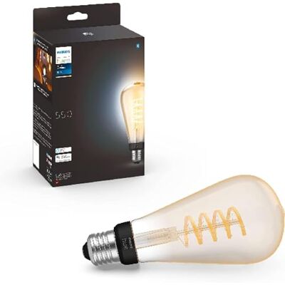 Philips White E27 Große Edison Filament ST72 550lm, warmweißes Licht, dimmbar, steuerbar via App, kompatibel mit Amazon Alexa (Echo, Echo Dot), 1er Pack Philips White E27 Große Edison Filament ST72 550lm, warmweißes Licht, dimmbar, steuerbar via App, kompatibel mit Amazon Alexa (Echo, Echo Dot), 1er Pack