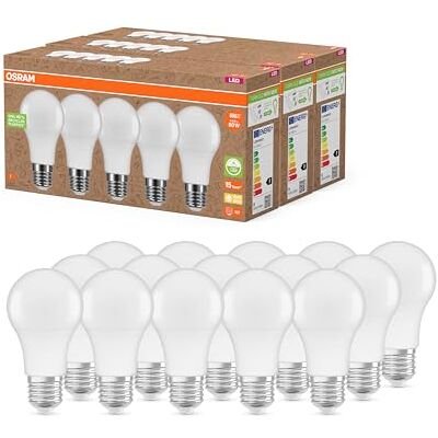 Osram NATURE LOOP besonders nachhaltige LED Lampen aus recyceltem Plastik, Vorteilspack mit 15 Leuchtmittel, ersetzt herkömmliche 60W Glühbirnen,warmweiß(2700K),umweltschonend Osram NATURE LOOP besonders nachhaltige LED Lampen aus recyceltem Plastik, Vorteilspack mit 15 Leuchtmittel, ersetzt herkömmliche 60W Glühbirnen,warmweiß(2700K),umweltschonend