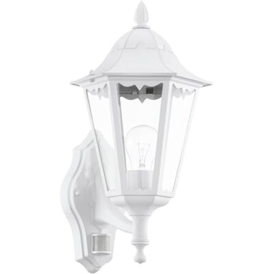 EGLO Außen-Wandlampe Navedo, 1 flammige Außenleuchte inkl. Bewegungsmelder, Sensor-Wandleuchte aus Aluguss und Glas, Farbe: Weiß, Fassung: E27, IP44 EGLO Außen-Wandlampe Navedo, 1 flammige Außenleuchte inkl. Bewegungsmelder, Sensor-Wandleuchte aus Aluguss und Glas, Farbe: Weiß, Fassung: E27, IP44