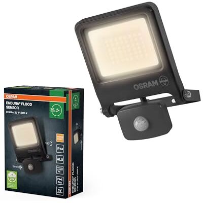 Osram ENDURA Flood Sensor LED Außenstrahler, 30W, 3000lm, 3000K Warmweiß, Bewegungssensor 9m, Aluminium, IP65 Osram ENDURA Flood Sensor LED Außenstrahler, 30W, 3000lm, 3000K Warmweiß, Bewegungssensor 9m, Aluminium, IP65