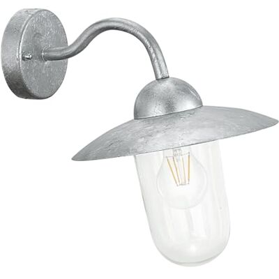 EGLO Außen-Wandlampe Milton, 1 flammige Außenleuchte, Wandleuchte aus Stahl feuerverzinkt in Silber und Glas, E27 Fassung, IP44 EGLO Außen-Wandlampe Milton, 1 flammige Außenleuchte, Wandleuchte aus Stahl feuerverzinkt in Silber und Glas, E27 Fassung, IP44