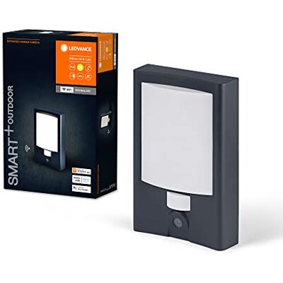 LEDVANCE SMART+ Outdoor Wandleuchte + Hausnummer & Kamera, warmweißes Licht (3000K), hochwertiges Polycarbonatgehäuse in dunkelgrau, integrierter Lautsprecher, Memory Card, smarte WIFI-Technologie LEDVANCE SMART+ Outdoor Wandleuchte + Hausnummer & Kamera, warmweißes Licht (3000K), hochwertiges Polycarbonatgehäuse in dunkelgrau, integrierter Lautsprecher, Memory Card, smarte WIFI-Technologie