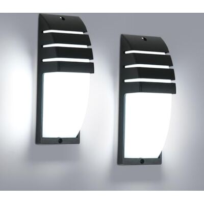 Goeco 2 Pack Innen-/Außen-LED-Wandleuchte, IP65 Wasserdicht 12W 6500K Kaltes Licht Schwarze Wandleuchte für Hof Patio Wohnzimmer Schlafzimmer Goeco 2 Pack Innen-/Außen-LED-Wandleuchte, IP65 Wasserdicht 12W 6500K Kaltes Licht Schwarze Wandleuchte für Hof Patio Wohnzimmer Schlafzimmer