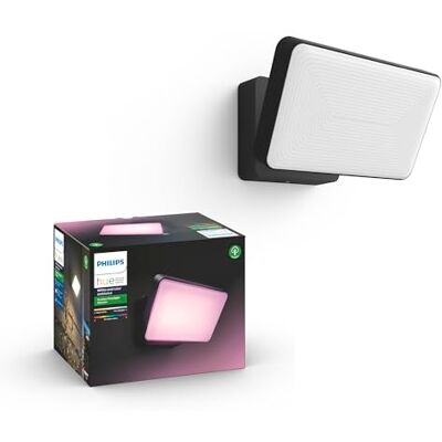 Philips White & Color Ambiance Discover Outdoor Flutlicht (2.250 lm), dimmbare Wandleuchte für das Hue Lichtsystem mit 16 Mio. Farben, smarte Lichtsteuerung über Sprache oder App, schwarz Philips White & Color Ambiance Discover Outdoor Flutlicht (2.250 lm), dimmbare Wandleuchte für das Hue Lichtsystem mit 16 Mio. Farben, smarte Lichtsteuerung über Sprache oder App, schwarz