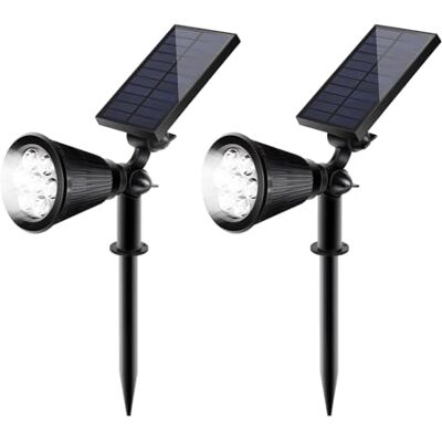 SALCAR Solarstrahler für Außen Garten 2 Stück mit Erdspieß Solar Gartenleuchten, Wasserdichte Solarlampen für Außen, 1800mAh Hohe Leistungs Solarleuchten für Gärten Baum Rasen Weg Hof Garage SALCAR Solarstrahler für Außen Garten 2 Stück mit Erdspieß Solar Gartenleuchten, Wasserdichte Solarlampen für Außen, 1800mAh Hohe Leistungs Solarleuchten für Gärten Baum Rasen Weg Hof Garage