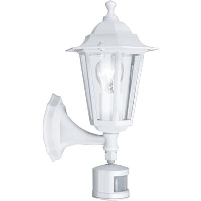 EGLO Außen-Wandlampe Laterna 5, 1 flammige Außenleuchte inkl. Bewegungsmelder, Sensor-Wandleuchte aus Aluguss und Glas, Farbe: Weiß, Fassung: E27, IP44 EGLO Außen-Wandlampe Laterna 5, 1 flammige Außenleuchte inkl. Bewegungsmelder, Sensor-Wandleuchte aus Aluguss und Glas, Farbe: Weiß, Fassung: E27, IP44