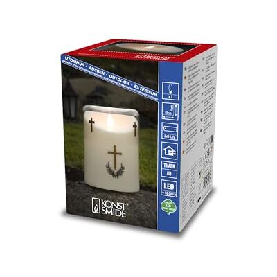 Konstsmide LED Gedenklicht/Grablicht, mit 8h Timer, 1 flackernde warm weiße Diode, batteriebetrieben, Außen (IP44), Batterie: 2x D 1.5V (exkl.) 1869-180 Konstsmide LED Gedenklicht/Grablicht, mit 8h Timer, 1 flackernde warm weiße Diode, batteriebetrieben, Außen (IP44), Batterie: 2x D 1.5V (exkl.) 1869-180