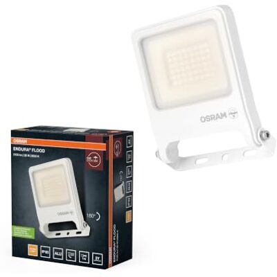 Osram ENDURA FLOOD PC 30W LED-Fluter, 3000K warmweiß, 3000 Lumen, IP65 weißes Flutlicht, recyceltes Material, 180° schwenkbar, Weiß Osram ENDURA FLOOD PC 30W LED-Fluter, 3000K warmweiß, 3000 Lumen, IP65 weißes Flutlicht, recyceltes Material, 180° schwenkbar, Weiß