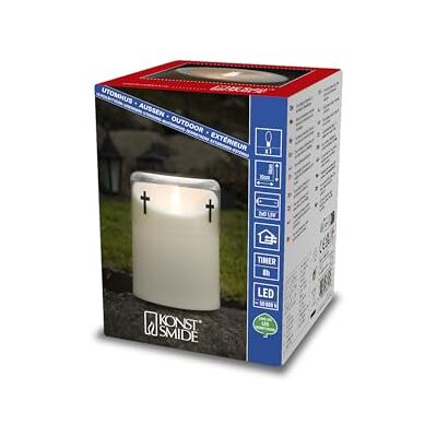 Konstsmide LED Gedenklicht/Grablicht, mit 8h Timer, 1 flackernde warm weiße Diode, batteriebetrieben, Außen (IP44), Batterie: 2x D 1.5V (exkl.) 1868-170 Konstsmide LED Gedenklicht/Grablicht, mit 8h Timer, 1 flackernde warm weiße Diode, batteriebetrieben, Außen (IP44), Batterie: 2x D 1.5V (exkl.) 1868-170