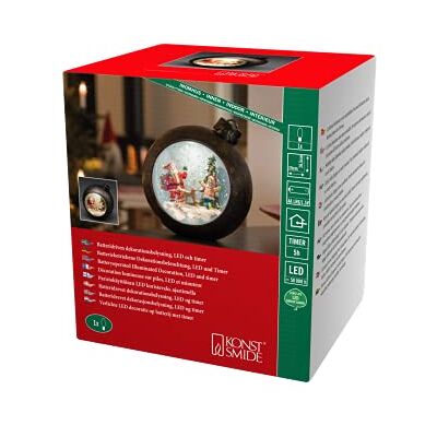 Konstsmide LED Weihnachtskugel Weihnachtsmann mit Kindern, wassergefüllt, 5h Timer, warm weiße Diode, batteriebetrieben, Innen 4362-000 Konstsmide LED Weihnachtskugel Weihnachtsmann mit Kindern, wassergefüllt, 5h Timer, warm weiße Diode, batteriebetrieben, Innen 4362-000