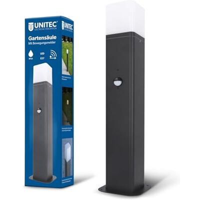 Unitec Gartensäule mit Leuchte & Bewegungsmelder, zur Beleuchtung des Außenbereichs, aus Aluminium, IP54, E27, 50 x 12 x 12 cm, anthrazit Unitec Gartensäule mit Leuchte & Bewegungsmelder, zur Beleuchtung des Außenbereichs, aus Aluminium, IP54, E27, 50 x 12 x 12 cm, anthrazit