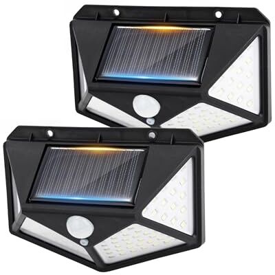GRIFEMA 2 Stück Solarlampe Außen mit Bewegungsmelder, LED Solarleuchte Wandleuchte für Garten, 100 LEDs, 3 Modi, 270° Abstrahlwinkel, IP65, 800mAh Akku, GDK203-2 GRIFEMA 2 Stück Solarlampe Außen mit Bewegungsmelder, LED Solarleuchte Wandleuchte für Garten, 100 LEDs, 3 Modi, 270° Abstrahlwinkel, IP65, 800mAh Akku, GDK203-2