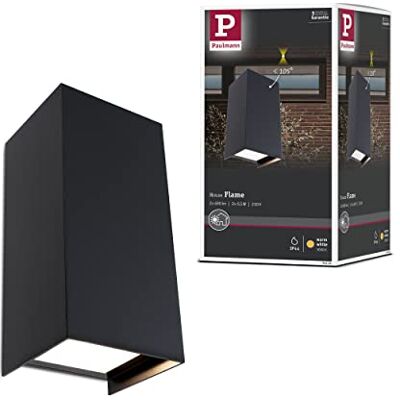 Paulmann 94325 LED Außenleuchte Außenwandleuchte Flame 2er Set IP44 eckig incl. 2x5,8 Watt Anthrazit Aluminium 3000 K Paulmann 94325 LED Außenleuchte Außenwandleuchte Flame 2er Set IP44 eckig incl. 2x5,8 Watt Anthrazit Aluminium 3000 K