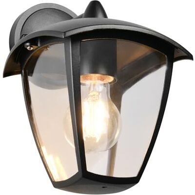 Trio Leuchten Außen Wandleuchte Venta 263260132, Aluminium Druckguss Schwarz matt, Kunststoff klar, exkl. 1x E27 Trio Leuchten Außen Wandleuchte Venta 263260132, Aluminium Druckguss Schwarz matt, Kunststoff klar, exkl. 1x E27