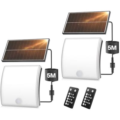 YICAIZI Solarlampen für Außen mit Bewegungsmelder,5 Modus solar wandleuchte aussen mit Fernbedienung,IP65 Wasserdicht,Einstellbarer Winkel solarlampen für Außen Wand für Garage, Garten, Hof,2 Stück YICAIZI Solarlampen für Außen mit Bewegungsmelder,5 Modus solar wandleuchte aussen mit Fernbedienung,IP65 Wasserdicht,Einstellbarer Winkel solarlampen für Außen Wand für Garage, Garten, Hof,2 Stück