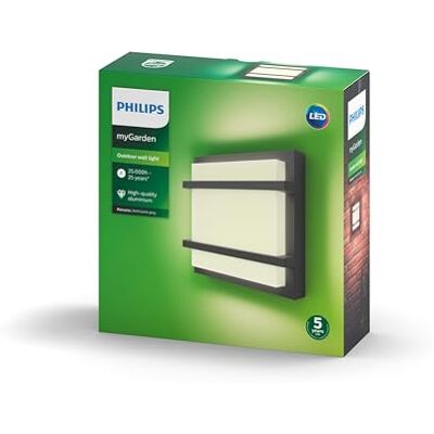 Philips myGarden LED Petronia Wandaußenleuchte, 12W, Anthrazit Philips myGarden LED Petronia Wandaußenleuchte, 12W, Anthrazit