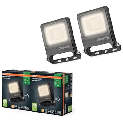 Osram ENDURA FLOOD PC 20W LED-Fluter, 3000K warmweiß, 1800 Lumen, IP65 Flutlicht mit Recycling-Alu, 110° Abstrahlwinkel, 90 lm/W, Grau, 2-Pack Osram ENDURA FLOOD PC 20W LED-Fluter, 3000K warmweiß, 1800 Lumen, IP65 Flutlicht mit Recycling-Alu, 110° Abstrahlwinkel, 90 lm/W, Grau, 2-Pack