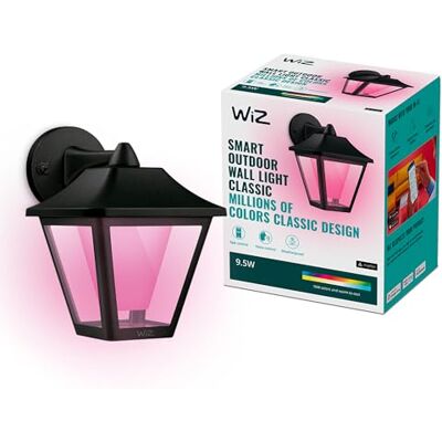 WiZ smarte Outdoor Wandleuchte Classic, 16 Mio. Farben, schwarz, WLAN-App-Steuerung, für Haus-, Garten- und Terrassenbeleuchtung, IP44 wetterfest WiZ smarte Outdoor Wandleuchte Classic, 16 Mio. Farben, schwarz, WLAN-App-Steuerung, für Haus-, Garten- und Terrassenbeleuchtung, IP44 wetterfest
