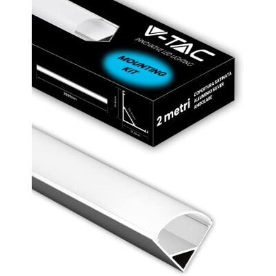 V-TAC 1 x 2 Meter Aluprofil Eckprofil für LED-Streifen – Aluminiumprofile mit satinierter Abdeckung – maximale Breite des LED-Streifens: 10,5 mm – Maße: 21,3 x 15,8 mm V-TAC 1 x 2 Meter Aluprofil Eckprofil für LED-Streifen – Aluminiumprofile mit satinierter Abdeckung – maximale Breite des LED-Streifens: 10,5 mm – Maße: 21,3 x 15,8 mm