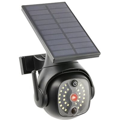 GTV Solar-Fluter GUARDOS mit Bewegungs- & Dämmerungssensor, LED Sicherheitslicht mit Kamera-Attrappe, roter Abschreckungs-LED, Solarbetrieb & kabelloser Montage, Schwarz GTV Solar-Fluter GUARDOS mit Bewegungs- & Dämmerungssensor, LED Sicherheitslicht mit Kamera-Attrappe, roter Abschreckungs-LED, Solarbetrieb & kabelloser Montage, Schwarz