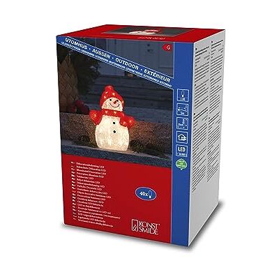 Konstsmide LED Acryl Schneemann, 40 warm weiße Dioden, 24V, Außen (IP44), 3,6W, weißes Kabel 6248-103 Konstsmide LED Acryl Schneemann, 40 warm weiße Dioden, 24V, Außen (IP44), 3,6W, weißes Kabel 6248-103