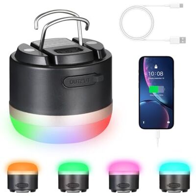 Romon Led Campinglampe,3600 Mah Akku,RGB Farbwechsel Camping Laterne Mit USB C Aufladbar,Stufenlos Dimmbare,Campinglampe Aufladbar Für Stromausfällen, Wandern, Camping, Notfall Romon Led Campinglampe,3600 Mah Akku,RGB Farbwechsel Camping Laterne Mit USB C Aufladbar,Stufenlos Dimmbare,Campinglampe Aufladbar Für Stromausfällen, Wandern, Camping, Notfall