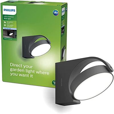 Philips Mimosa Outdoor Wandleuchte (7 W), wetterfeste Außenleuchte mit beweglichem Panel und kaltweißer LED Beleuchtung, anthrazit, 4.000 Kelvin Philips Mimosa Outdoor Wandleuchte (7 W), wetterfeste Außenleuchte mit beweglichem Panel und kaltweißer LED Beleuchtung, anthrazit, 4.000 Kelvin