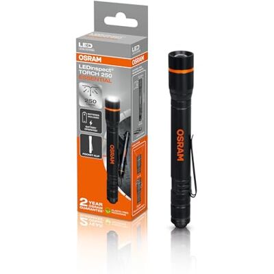Osram LEDinspect TORCH 250 ESSENTIAL, Zoomfunktion, 250 lm Helligkeit, 6500 K, 3 Leuchtmodi, LED-Inspektionsleuchte Osram LEDinspect TORCH 250 ESSENTIAL, Zoomfunktion, 250 lm Helligkeit, 6500 K, 3 Leuchtmodi, LED-Inspektionsleuchte