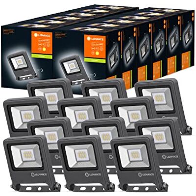 LEDVANCE LED Fluter, Leuchte für Außenanwendungen mit 10 Watt, Dunkelgraues Aluminium Gehäuse, Warmweiß, 125,0 mm x 101,0 mm x 29,0 mm, ENDURA FLOOD, 12er-Pack, Multipack LEDVANCE LED Fluter, Leuchte für Außenanwendungen mit 10 Watt, Dunkelgraues Aluminium Gehäuse, Warmweiß, 125,0 mm x 101,0 mm x 29,0 mm, ENDURA FLOOD, 12er-Pack, Multipack