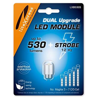 Litexpress LXB530S Dual Mode LED Upgrade Modul 530 Lumen und Strobe Mode für 3-7 C/D-Cell Maglite Taschenlampen Litexpress LXB530S Dual Mode LED Upgrade Modul 530 Lumen und Strobe Mode für 3-7 C/D-Cell Maglite Taschenlampen