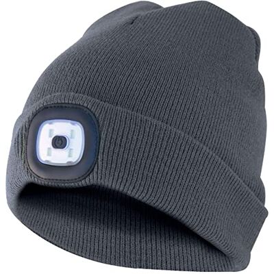 Velamp , Kappe mit LED-Frontleuchte, 100 Lumen, wiederaufladbar, waschbar, dunkelgrau Velamp , Kappe mit LED-Frontleuchte, 100 Lumen, wiederaufladbar, waschbar, dunkelgrau