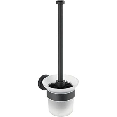WENKO WC-Garnitur Mod. Bosio Black, Wandmontage, 10x35x14 cm, inkl. Schraubmaterial, Edelstahl matt WENKO WC-Garnitur Mod. Bosio Black, Wandmontage, 10x35x14 cm, inkl. Schraubmaterial, Edelstahl matt