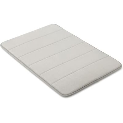 Amazon Basics Flauschiger Memory-Schaumstoff Badematte Rutschfester Badteppich, Extra Weich, Saugfähig, Schnelltrocknend, Waschbarer Badvorleger für Badezimmer, 43x61cm, Hellgrau Amazon Basics Flauschiger Memory-Schaumstoff Badematte Rutschfester Badteppich, Extra Weich, Saugfähig, Schnelltrocknend, Waschbarer Badvorleger für Badezimmer, 43x61cm, Hellgrau