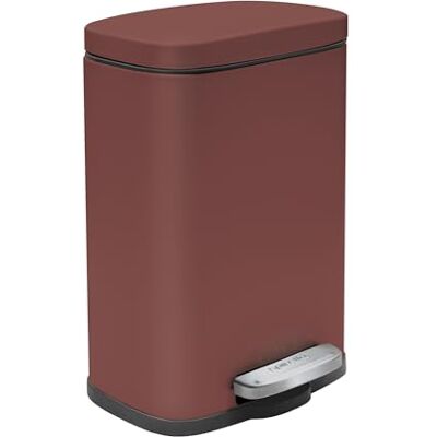 Spirella Akira 5L Abfalleimer, Matt-Berry Kompaktes Design mit Pedaldeckel Edelstahl 30 x 21,4 x 17,6 cm Burgunderrot Ideal für Bad oder Büro Spirella Akira 5L Abfalleimer, Matt-Berry Kompaktes Design mit Pedaldeckel Edelstahl 30 x 21,4 x 17,6 cm Burgunderrot Ideal für Bad oder Büro