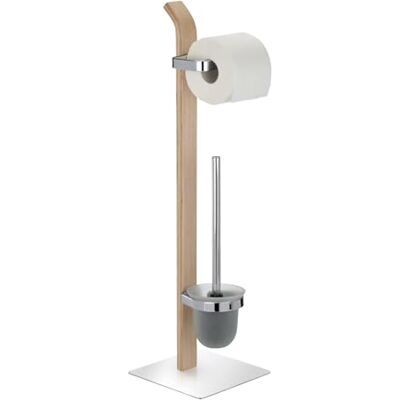 WENKO Stand WC-Garnitur Samona Nature, aus Holz mit Chrom-Akzenten, Toilettenpapierhalter & Toilettenbürste WENKO Stand WC-Garnitur Samona Nature, aus Holz mit Chrom-Akzenten, Toilettenpapierhalter & Toilettenbürste