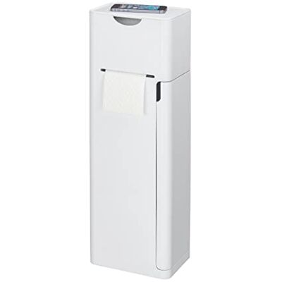 WENKO Stand WC-Garnitur Mod. Imon 6 in 1 mit Toilettenpapierhalter WC-Bürstenhalter und Ablage aus solidem Kunststoff in Weiß mattiert 20 x 58,5 x 15 cm WENKO Stand WC-Garnitur Mod. Imon 6 in 1 mit Toilettenpapierhalter WC-Bürstenhalter und Ablage aus solidem Kunststoff in Weiß mattiert 20 x 58,5 x 15 cm