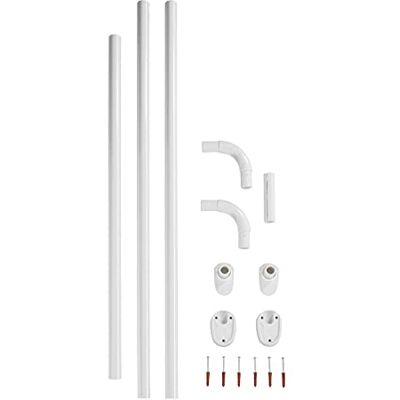 WENKO Winkelduschstange für Badewannen & Duschtassen, 3 verschiedene Kombinationsmöglichkeiten, extra breite Stange (Ø25mm), Bohrmontage, rostfreies & langlebiges Aluminium, Weiß WENKO Winkelduschstange für Badewannen & Duschtassen, 3 verschiedene Kombinationsmöglichkeiten, extra breite Stange (Ø25mm), Bohrmontage, rostfreies & langlebiges Aluminium, Weiß