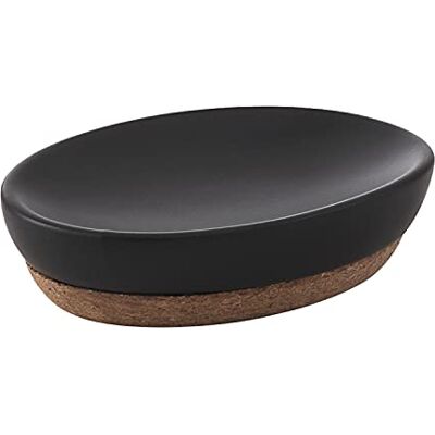 Gedy G-Canberra Seifenschale, Maße und Gewicht: 3 x 13 x 9,5 cm & 0,184 kg, Seifenschale aus Keramik und Kork, schwarzes Finish, Design R&E, 2 Jahre Garantie, Schwarz, einzigartig Gedy G-Canberra Seifenschale, Maße und Gewicht: 3 x 13 x 9,5 cm & 0,184 kg, Seifenschale aus Keramik und Kork, schwarzes Finish, Design R&E, 2 Jahre Garantie, Schwarz, einzigartig