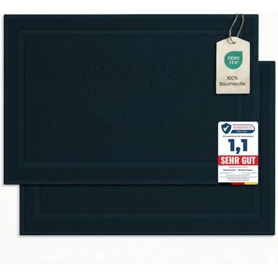 Komfortec 2er Badvorleger aus 100% Baumwolle, 800 GSM, Waschbar, Badematte, Badteppich, Saugfähig, Frottee, 50x80 cm, Petrol Komfortec 2er Badvorleger aus 100% Baumwolle, 800 GSM, Waschbar, Badematte, Badteppich, Saugfähig, Frottee, 50x80 cm, Petrol