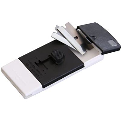 FACKELMANN Reinigungsschaber mit 2 Klingen 10x4,5x1,5 cm aus ABS/Edelstahl, 1 Stück, 60141 FACKELMANN Reinigungsschaber mit 2 Klingen 10x4,5x1,5 cm aus ABS/Edelstahl, 1 Stück, 60141