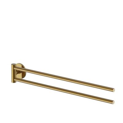 Lenz Handtuchhalter Juna in Gold – 2 schwenkbare Arme, 40 cm – Mit Anti-Fingerabdruck Oberfläche – Wandmontage, zum Kleben oder Bohren – 4105341 Lenz Handtuchhalter Juna in Gold – 2 schwenkbare Arme, 40 cm – Mit Anti-Fingerabdruck Oberfläche – Wandmontage, zum Kleben oder Bohren – 4105341